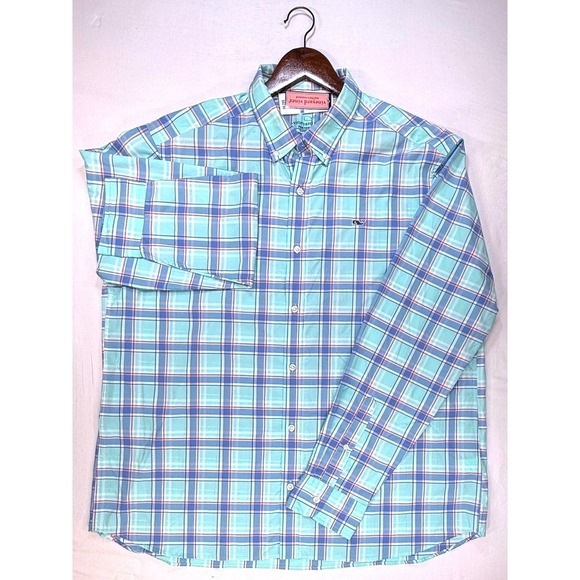 Vineyard Vines, Performance Classic Whale Shirt Plaid Button Down, Mens XL - Picture 1 of 6